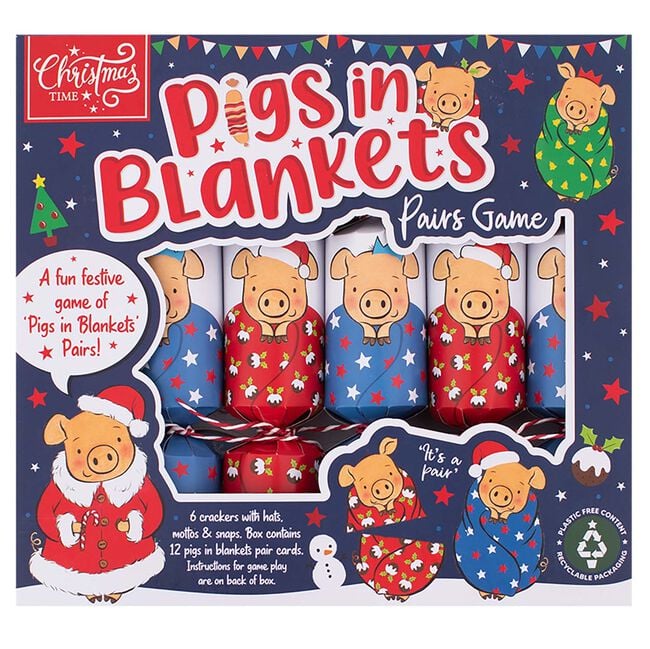 6 Pigs In Blankets Game 9" Christmas Crackers